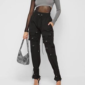 Manière de Voir Cargo Pants with Bungee Cord - Black UK 8